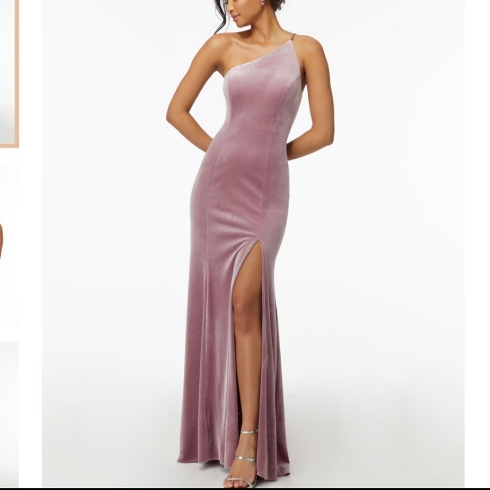 NWT Authentic Mori Lee One Shoulder with Slit Gown